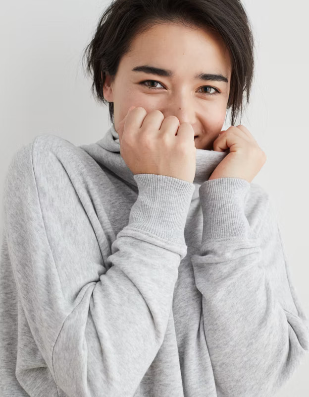 Aerie Sunday Soft Oversized Turtleneck Sweatshirt | American Eagle Outfitters (US & CA)