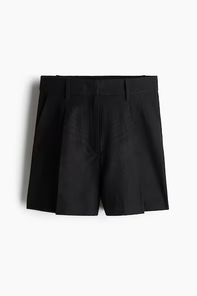 H & M - Linen-Blend Shorts - Black | H&M (US + CA)