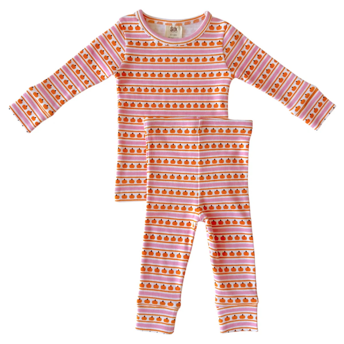 Pumpkin Stripe Pink / Organic 2-Piece Set | SpearmintLOVE