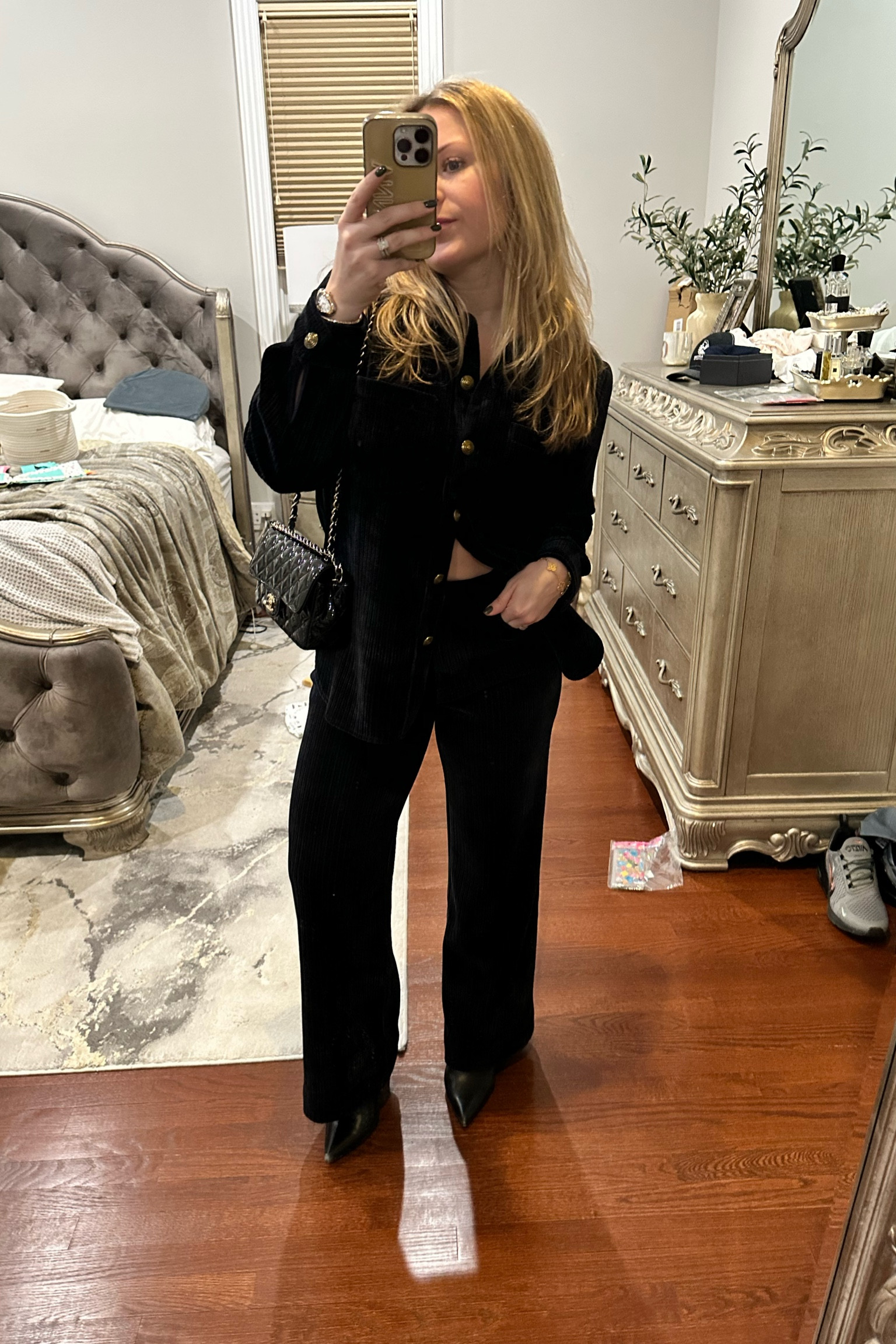 #ootd navy blue corduroy set 