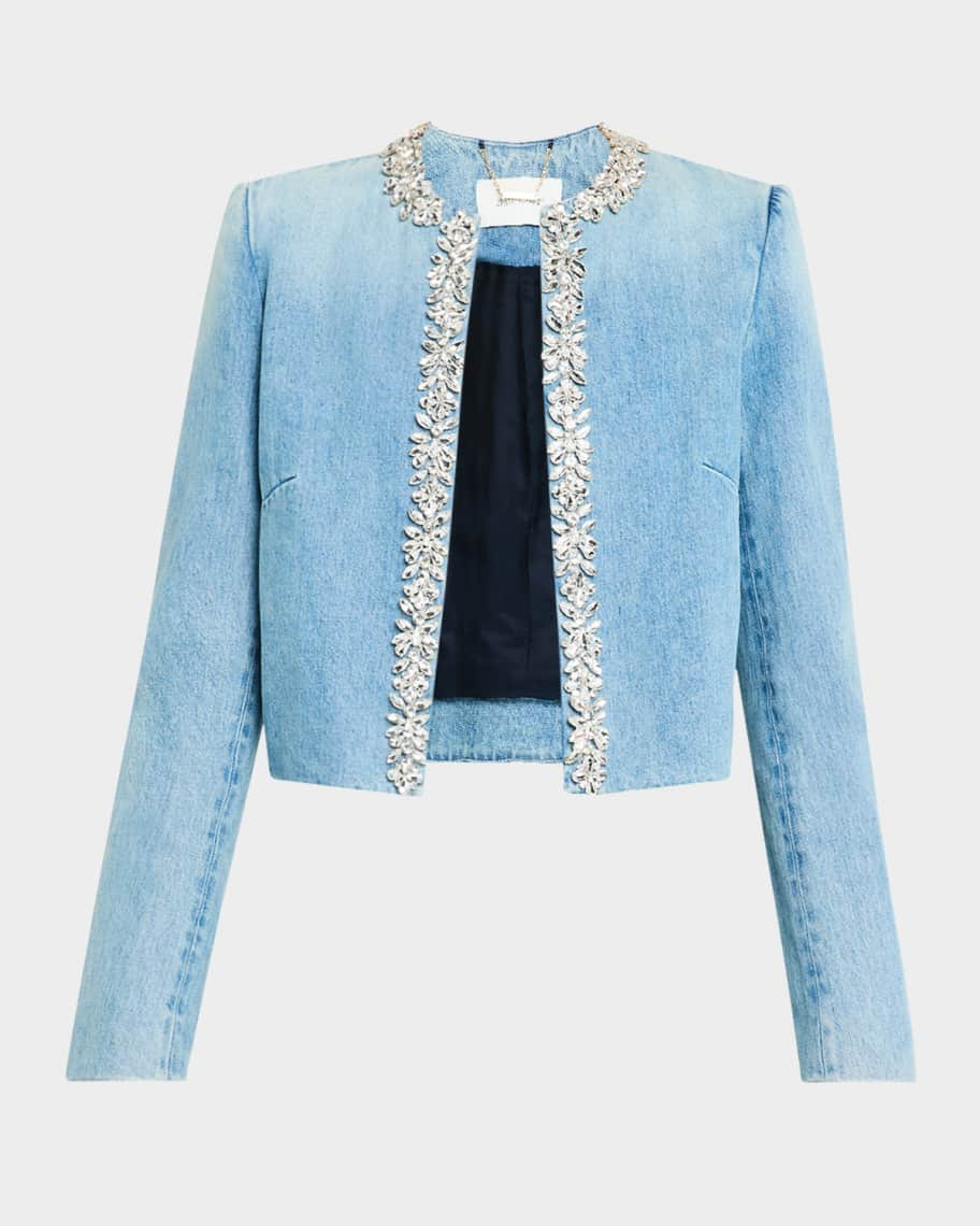 Zimmermann Crush Embellished Denim Jacket | Neiman Marcus