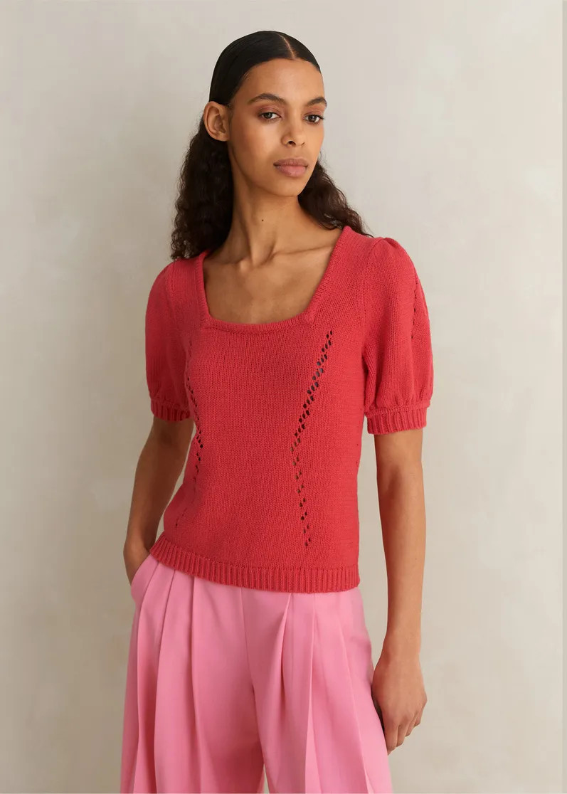 Chunky Cotton Fashioned Square Neck Tee | ME+EM Global (Excluding US)