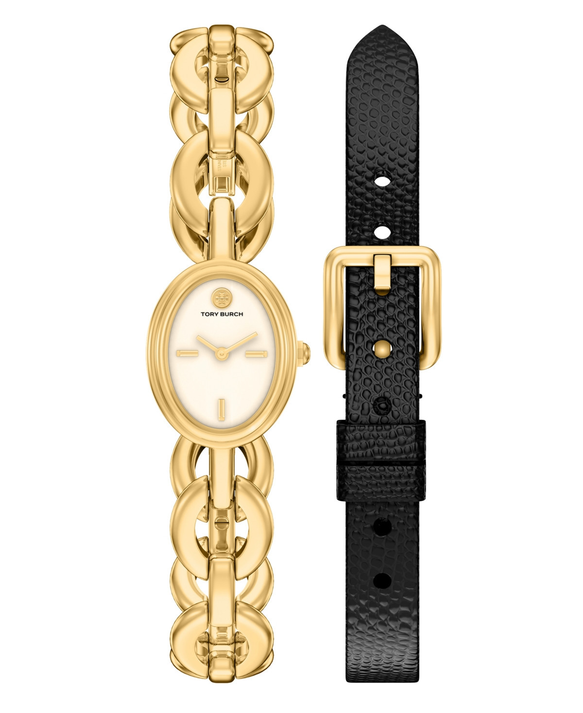 Tory Burch Women's The Oval Small Gift Set Quartz Two-Hand Gold Stainless Steel Watch, 22mm - Gold | Macy's