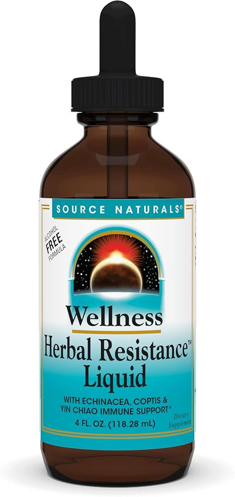 Source Naturals Wellness Herbal Resistance Liquid with Echinacea, Coptis, and Yin Chiao, Immune S... | Amazon (US)