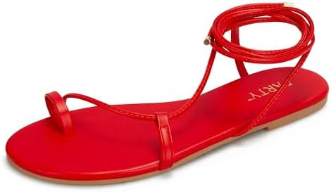 PARTY Women's Strappy Sandals Lace Up Flats Tie Up Shoes Wrap Flip Flop | Amazon (US)