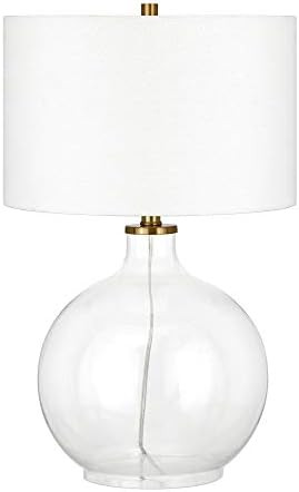 Laelia 24.75" Tall Table Lamp with Fabric Shade in Clear Glass/Brass/White | Amazon (US)