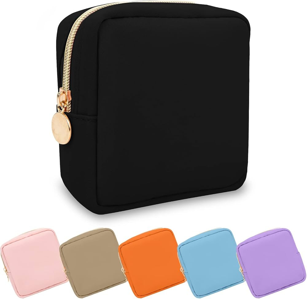 Waterproof Mini Makeup Bag for Purse,Small Cosmetic Pouch Nylon Travel Toiletry Organizers Bag fo... | Amazon (US)