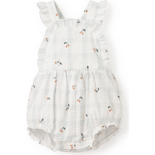 Elegant Baby | Strawberry Fields Swiss Dot Bibbed Bubble, (Dots, Size 9-12M) | Maisonette | Maisonette