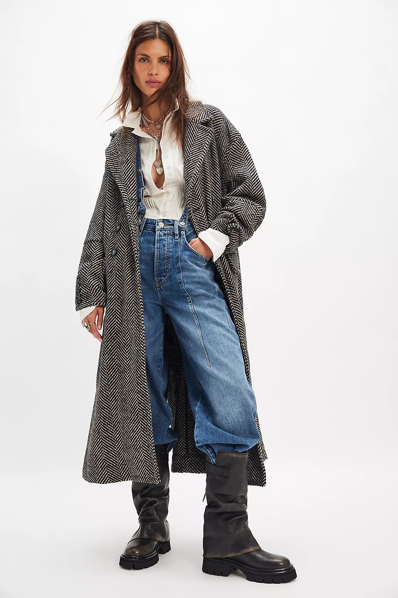 Micah Herringbone Coat | Free People (Global - UK&FR Excluded)
