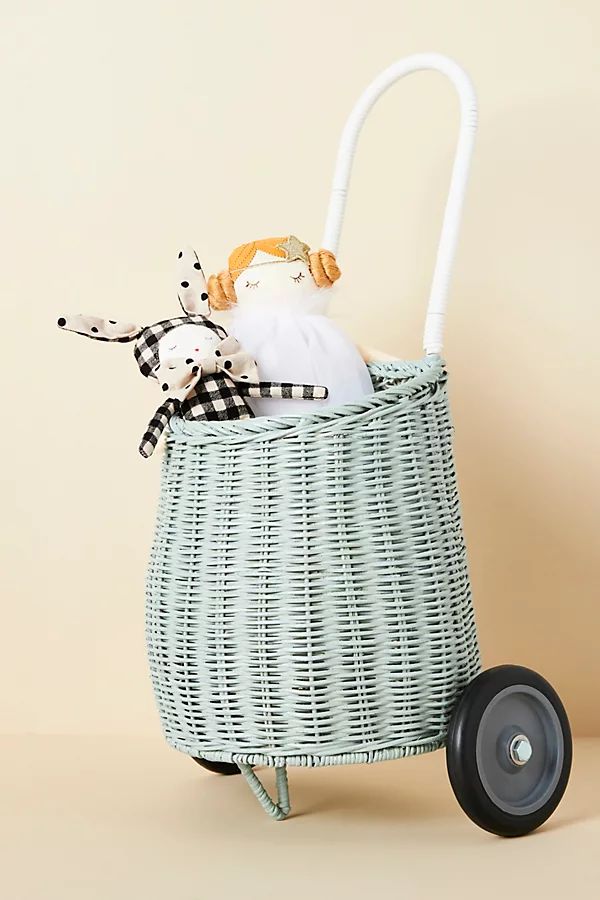 Olli Ella Luggy Wheeled Basket By Olli Ella in Blue | Anthropologie (US)