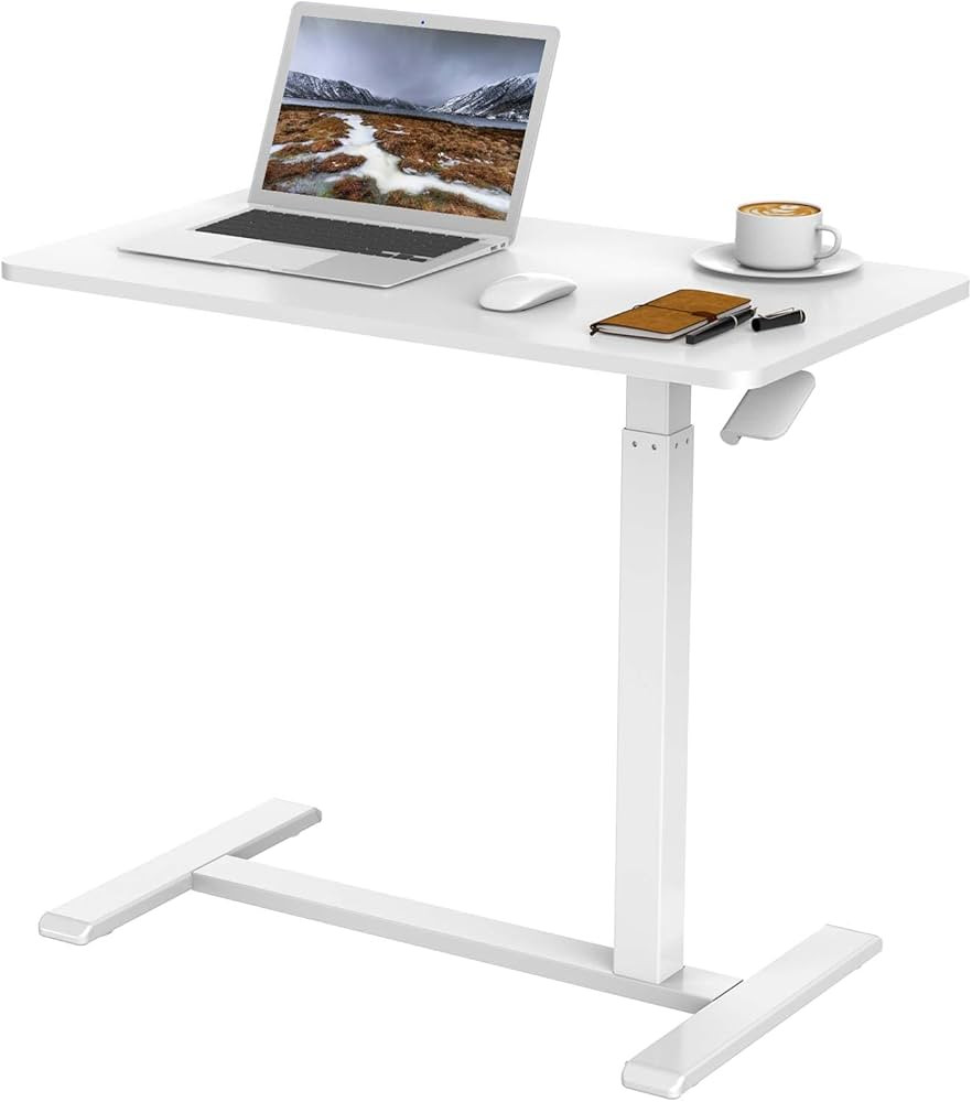 FLEXISPOT Medical Adjustable Overbed Bedside Table with Wheels Pneumatic Mobile Standing Desk Lap... | Amazon (US)