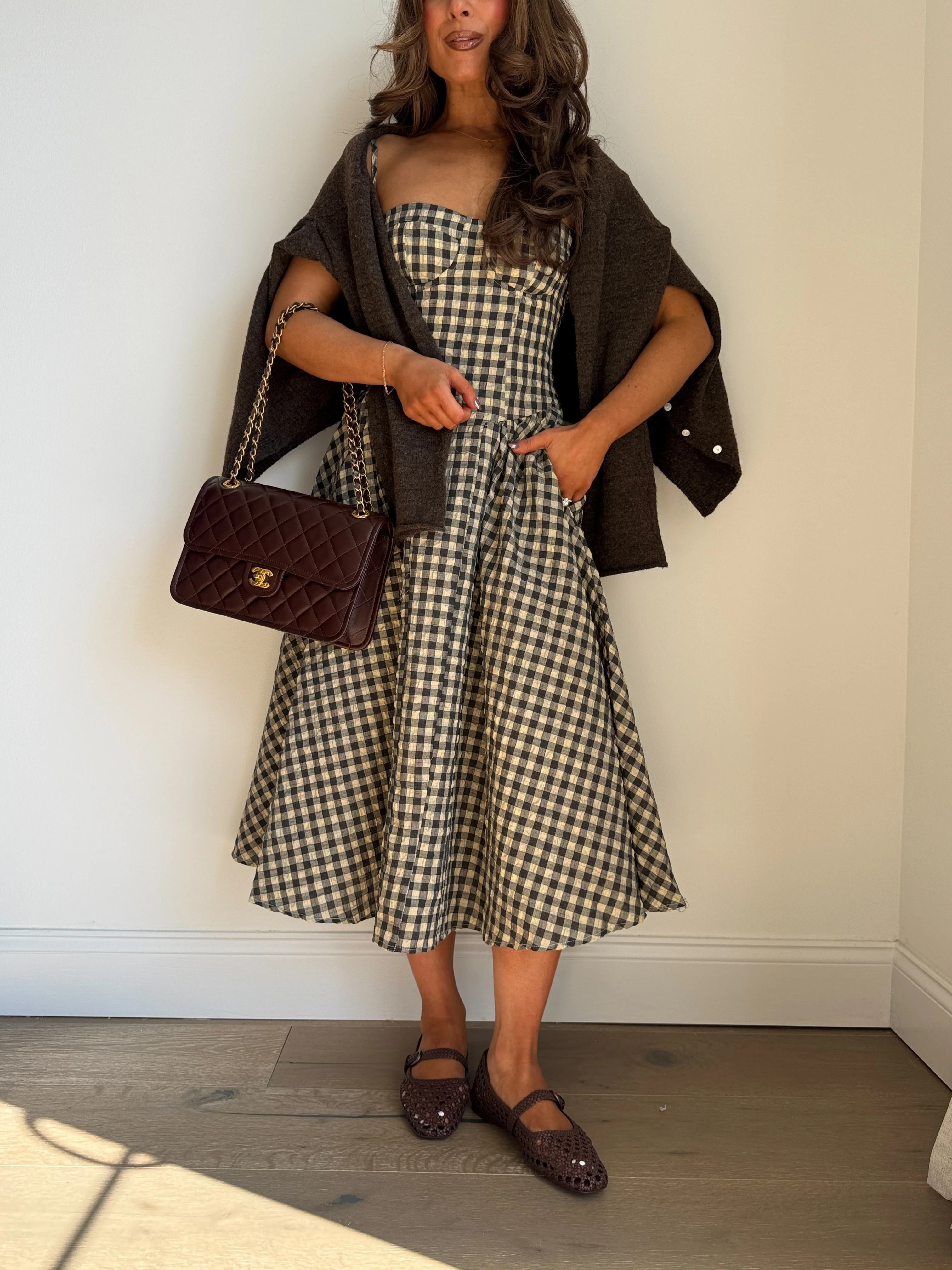 Golden Hour Gingham Corset Midi Dress | Shop Your Darling Style