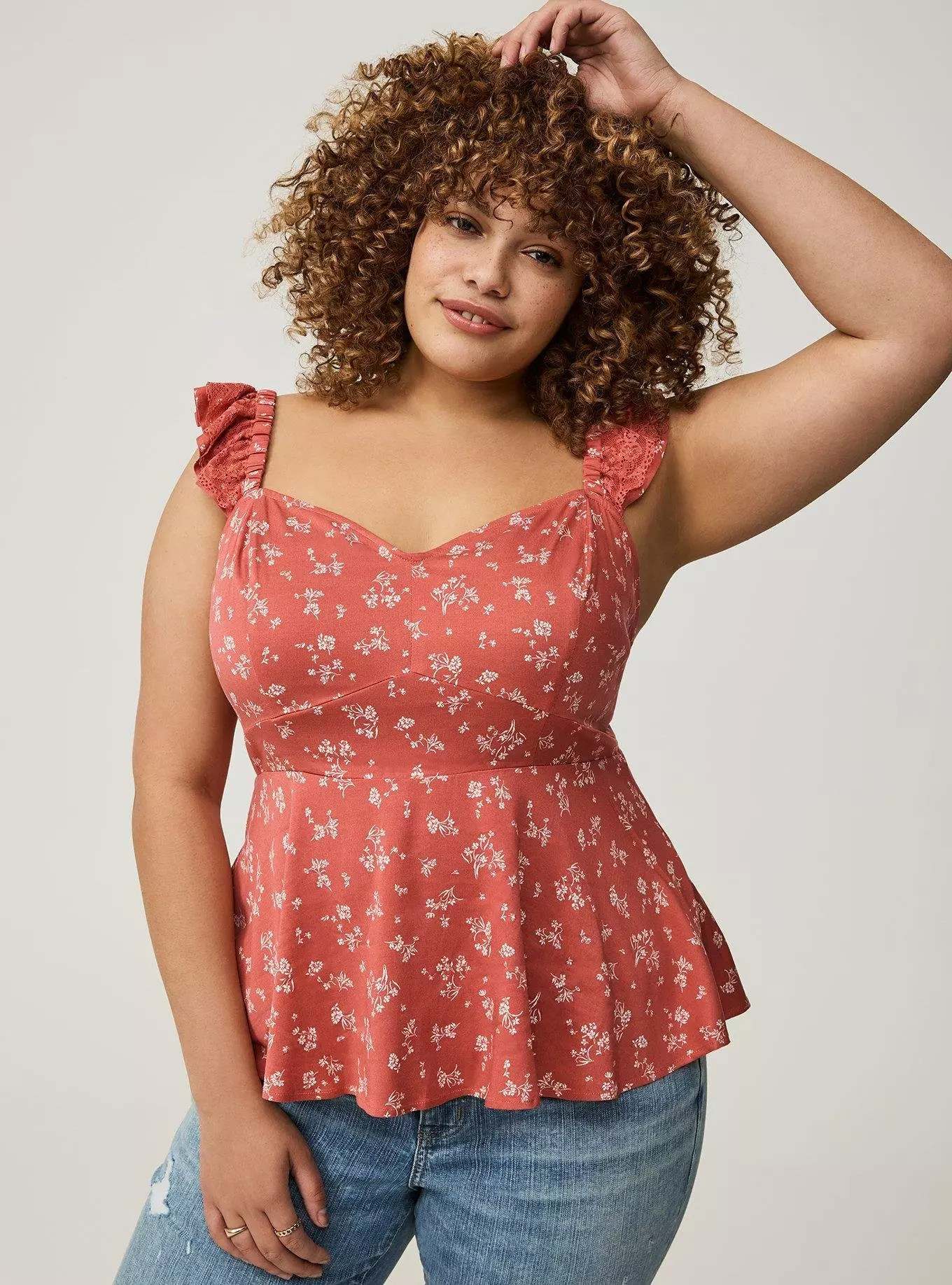 Challis Peplum Corset Top | Torrid (US & Canada)