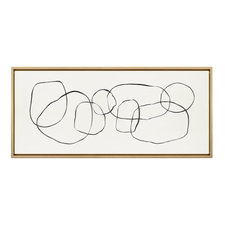 18" x 40" Sylvie Dancing Circles by Teju Reval of SnazzyHues Framed Wall Canvas Gold - Kate & Lau... | Target