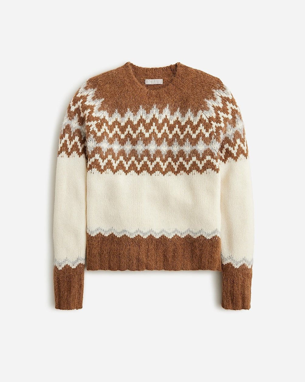 Fair Isle crewneck sweater in brushed yarn | J. Crew US