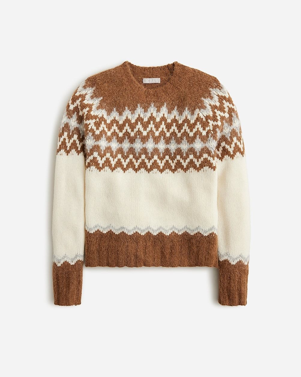 Fair Isle crewneck sweater in brushed yarn | J.Crew US