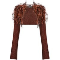 16Arlington Women's Isla Feather Shrug Cardigan in Brown, Size UK 8 | END. Clothing | End Clothing (US & RoW)