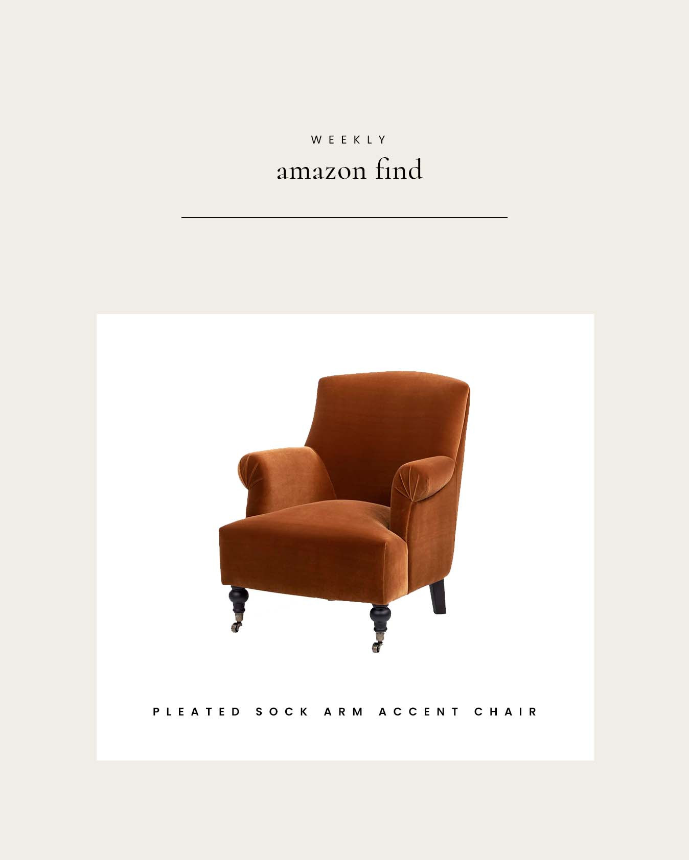 Weekly Amazon Find : Pleated Sock Arm Accent Chair 

 #LTKHome