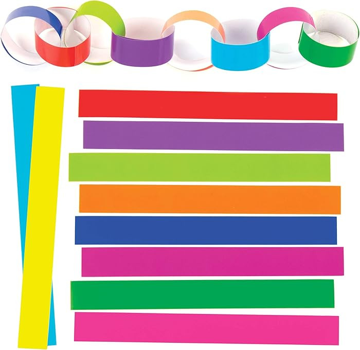Baker Ross EX634 Coloured Paper Chains (Pack of 300), Assorted, 20cm x 2cm | Amazon (UK)