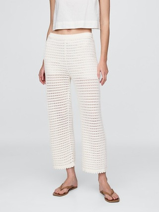 100% Cotton Crochet Ankle Pants | Gap (US)