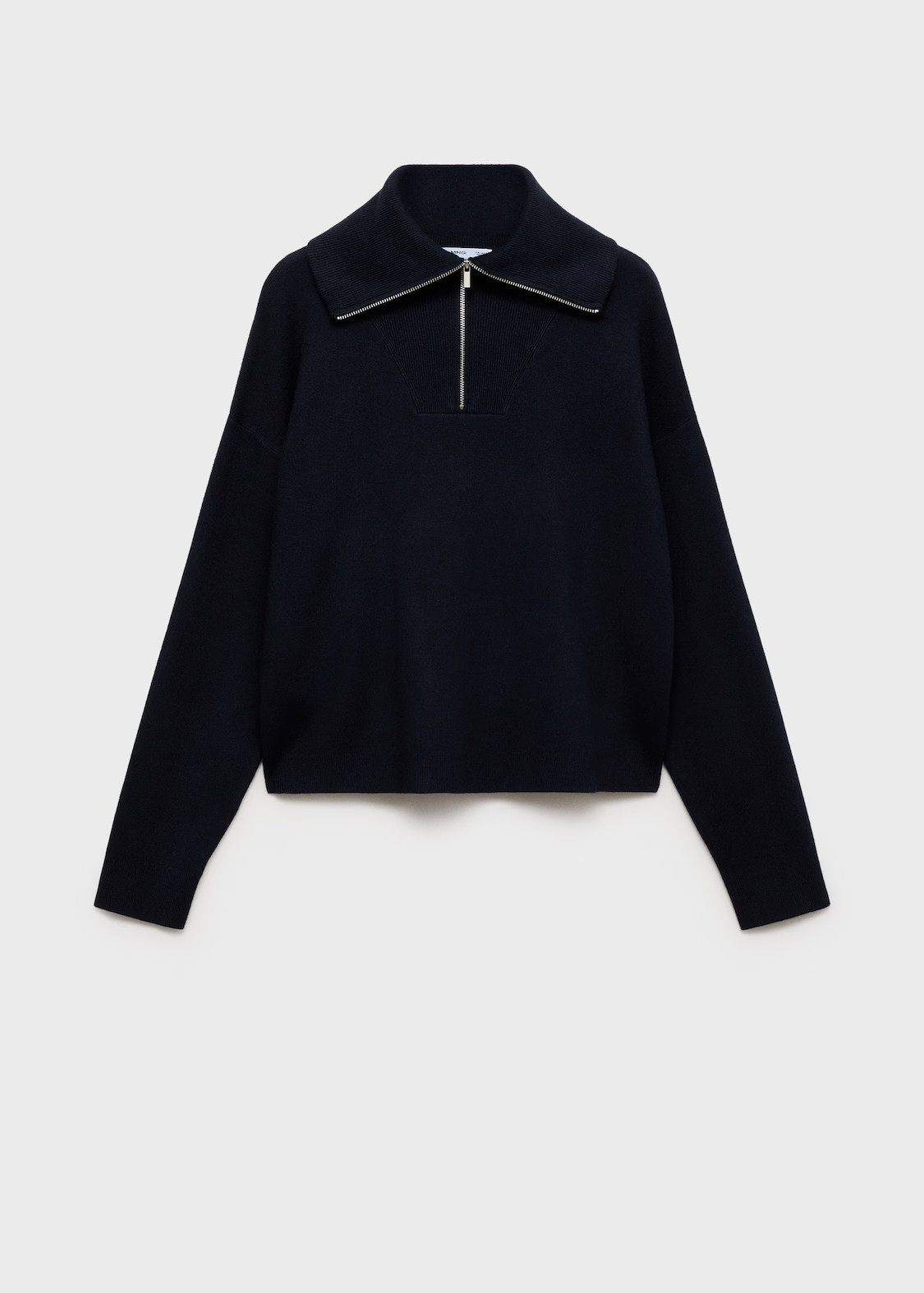 Oversized zip neck jersey - Women | MANGO United Kingdom | MANGO (UK)
