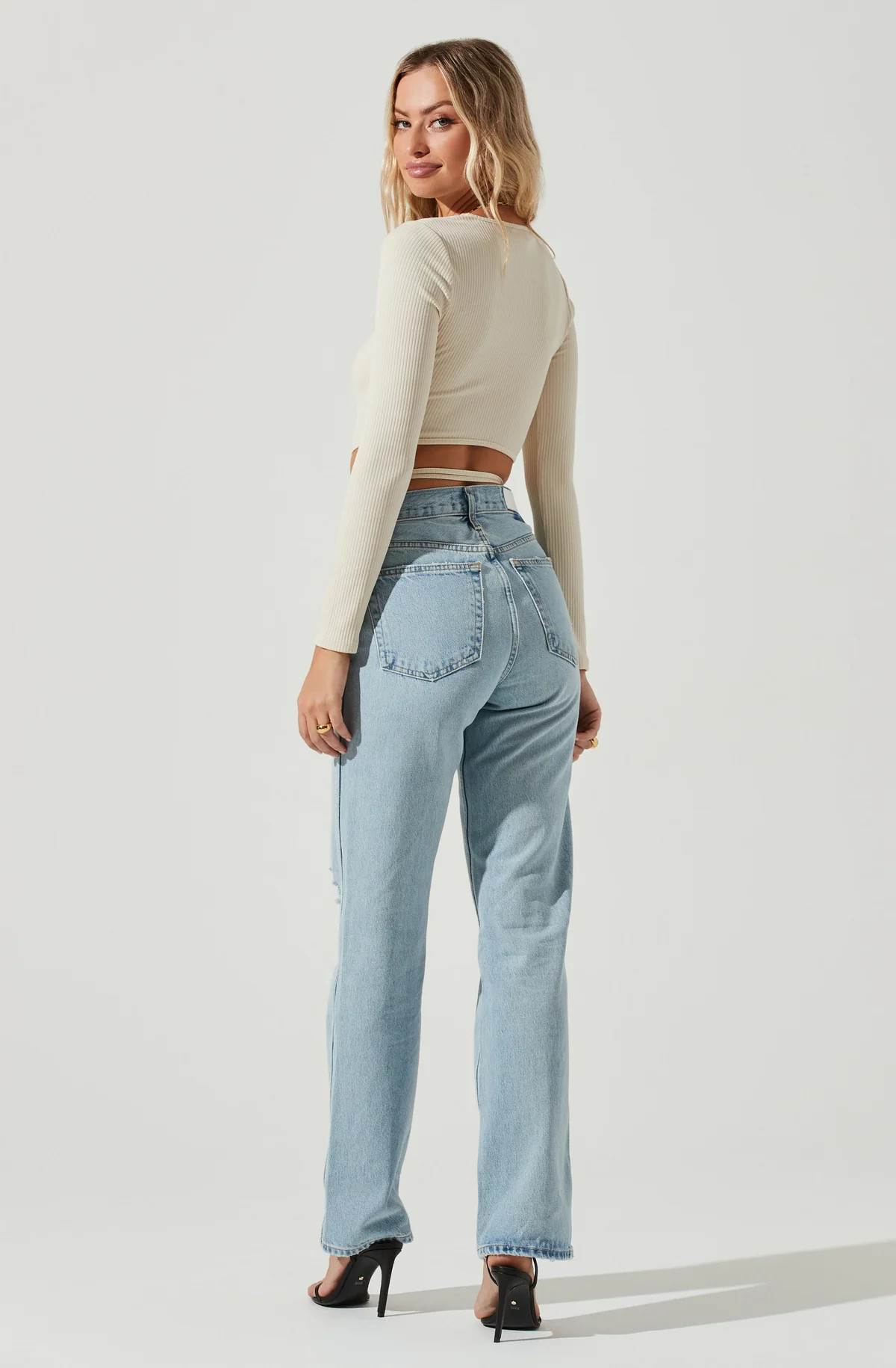 Elania Tie Waist Long Sleeve Top | ASTR The Label (US)