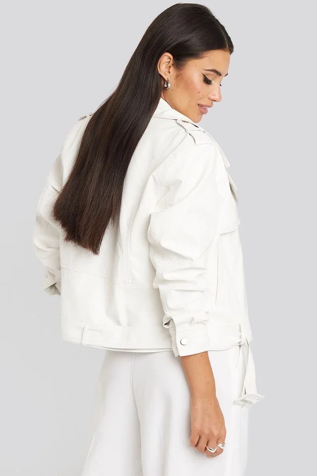 Belted PU Jacket White | NA-KD DE, AT, CH
