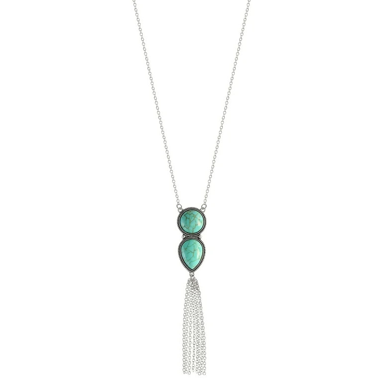 Jessica Simpson Faux Turquoise Stone Y Necklace | Walmart (US)