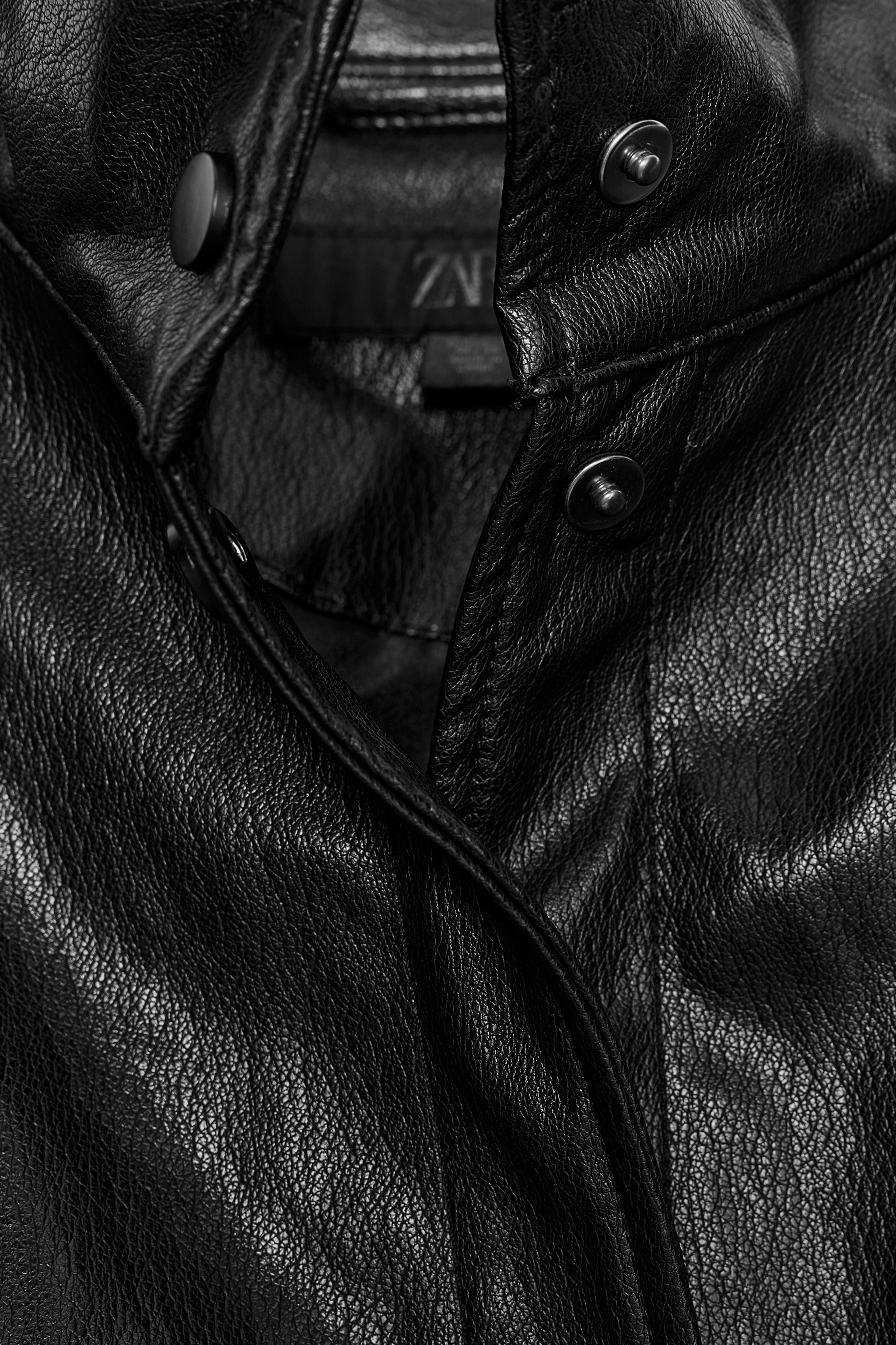 HIGH COLLAR FAUX LEATHER BOMBER JACKET | Zara US