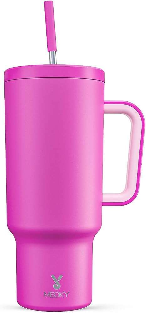 Meoky 40 oz Tumbler with Handle and Straw, Tumbler with Lid and Straw, Insulated Stainless Steel ... | Amazon (US)
