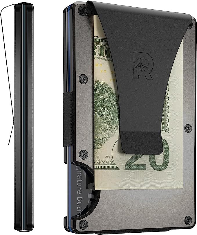 The Ridge Minimalist Slim Wallet For Men - RFID Blocking Front Pocket Credit Card Holder (Gunmeta... | Amazon (US)