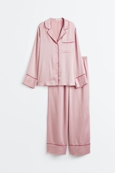 Satin pyjama shirt and bottoms | H&M (UK, MY, IN, SG, PH, TW, HK)