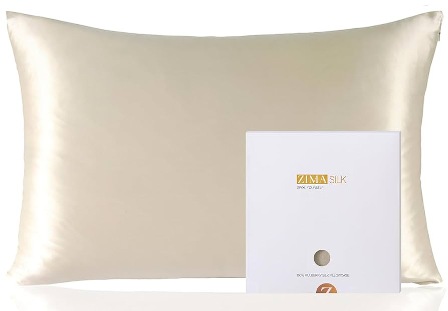 ZIMASILK 100% Pure Mulberry Silk Pillowcase for Hair and Skin Health,Soft and Smooth,Both Sides P... | Amazon (US)