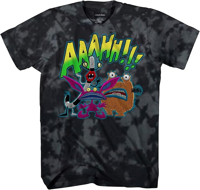 Nickelodeon Mens 90's Classic Shirt - Rugrats, Real Monsters, Ren & Stimpy, and Hey Arnold Tie Dy... | Amazon (US)