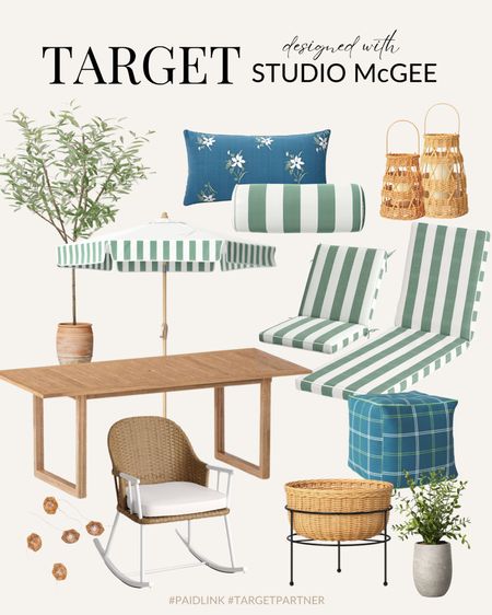 Target Studio McGee, artificial tree, patio chair cushion, lounge cushion, patio dining table, rocking chair, woven plant stand, woven lantern, string light, throw pillow, umbrella, pouf 

#LTKsalealert #LTKstyletip #LTKhome