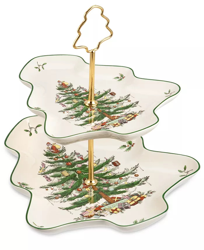 Spode Christmas Tree Sculpted 2-Tier Server & Reviews - Serveware - Dining - Macy's | Macys (US)
