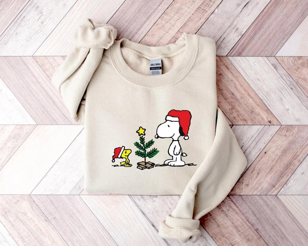 Snoopy Christmas Sweatshirt, Christmas Apparel, Cute Christmas Dog Lover Gift, Dog Christmas Crew... | Etsy (US)
