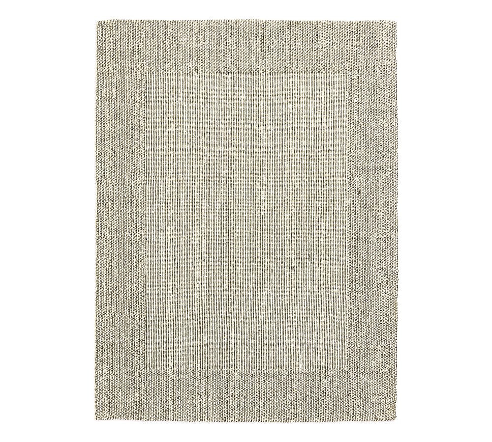 Chunky Border Wool Jute Rug, Ivory/Black, 10' x 14' | Pottery Barn (US)