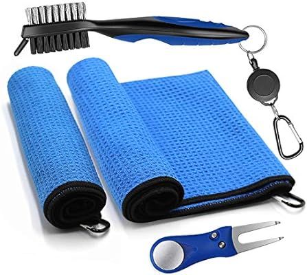 MWZTECH Golf Microfiber Towels Gifts Kit,Golf Cleaning Accessories Waffle Golf Towels,Golf Brush,... | Amazon (US)