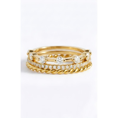 Mint & Lily Modern Ring Stack in Gold at Nordstrom, Size 7 | Nordstrom