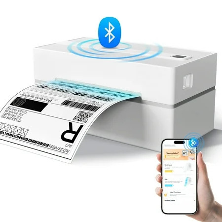 Label Printer, 4x6 Thermal Bluetooth Shipping Label Maker for Packages, Compatible with Windows iOS Android, Wireless Sticker Printing for Business and Home | Walmart (US)