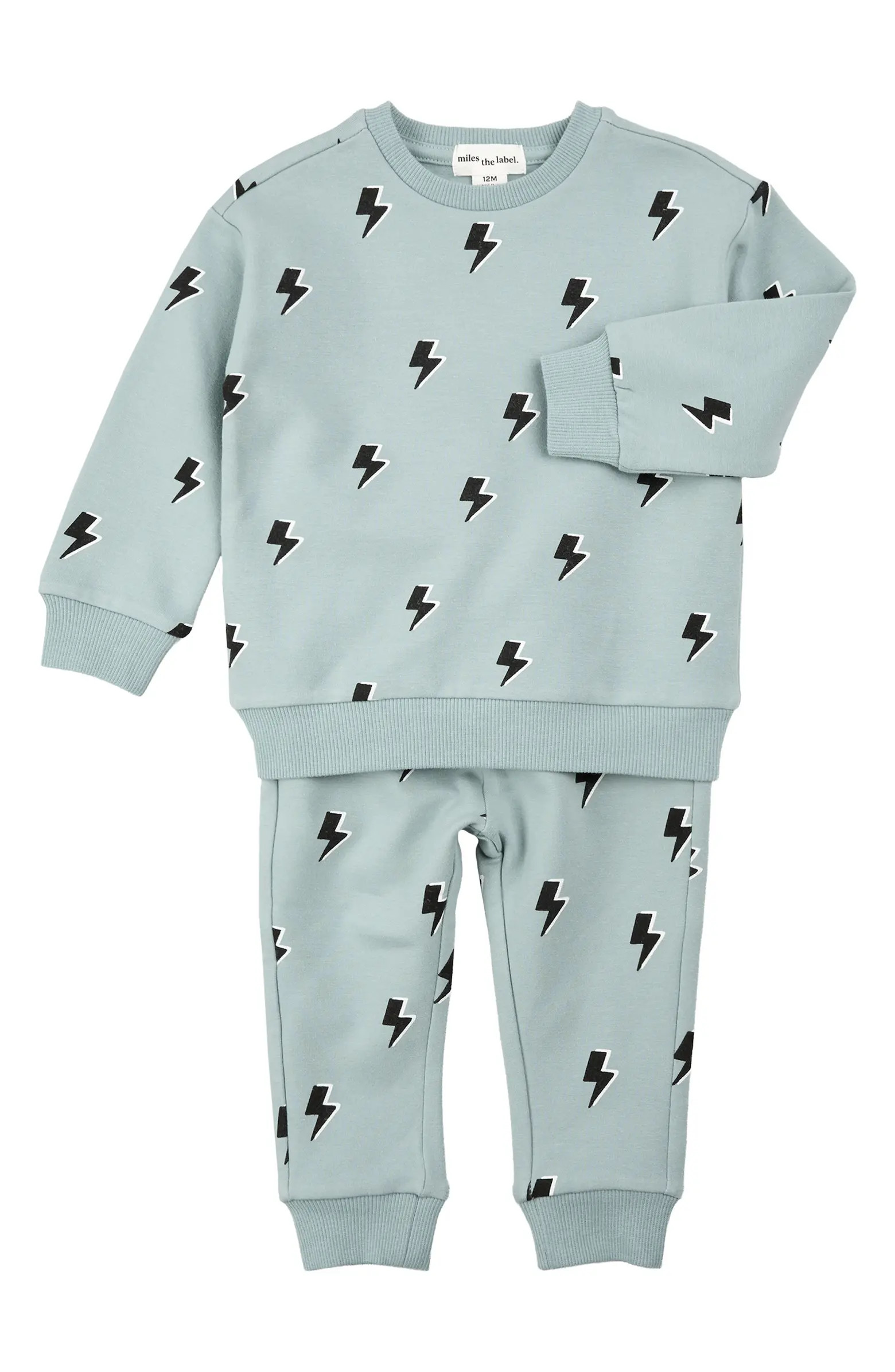 MILES THE LABEL Lightning Print Sweatshirt & Joggers Set | Nordstrom | Nordstrom