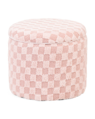20x17 Tonal Check Storage Ottoman | TJ Maxx