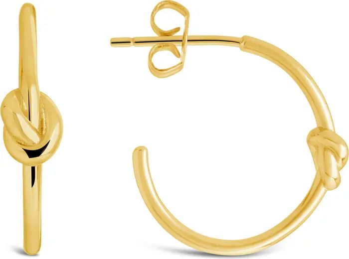 14K Yellow Gold Plated Sterling Silver Love Knot Hoop Earrings | Nordstrom Rack