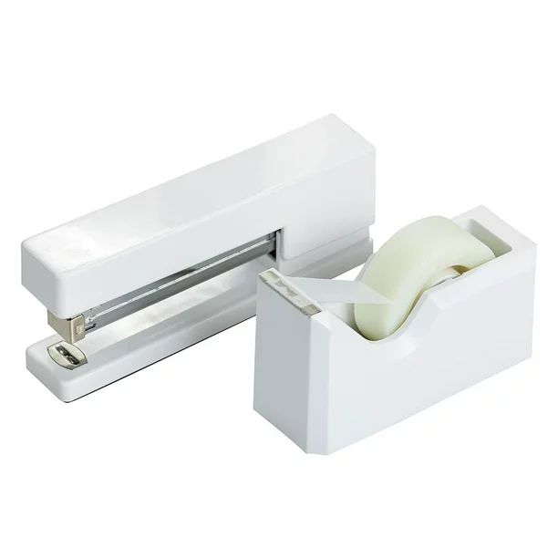 JAM Office & Desk Set, White, 2/Pack, 1 Stapler & 1 Tape Dispenser | Walmart (US)