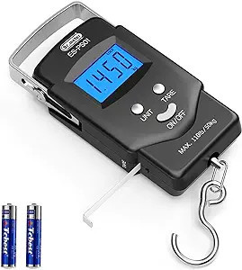 Dr.meter Fish Scale - PS01 110lb/50kg Backlit LCD Display Digital Scale with Built-in Measuring T... | Amazon (US)