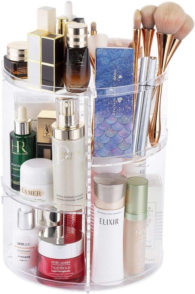 Makeup Organizer - Premium Bathroom Countertop Organizers - 360 Rotating Beauty Organiser Storage... | Amazon (US)