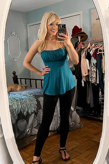Ruched tunic cami top - summer top - casual top - date night outfit - casual outfit - summer outfit ideas - leggings - summer sandals - Amazon Fashion - Amazon finds 

#LTKunder50 #LTKSeasonal #LTKstyletip