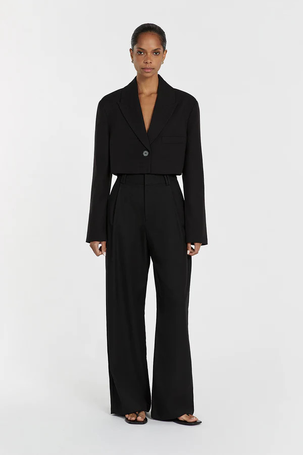 FREYA BLACK CROPPED BLAZER | DISSH