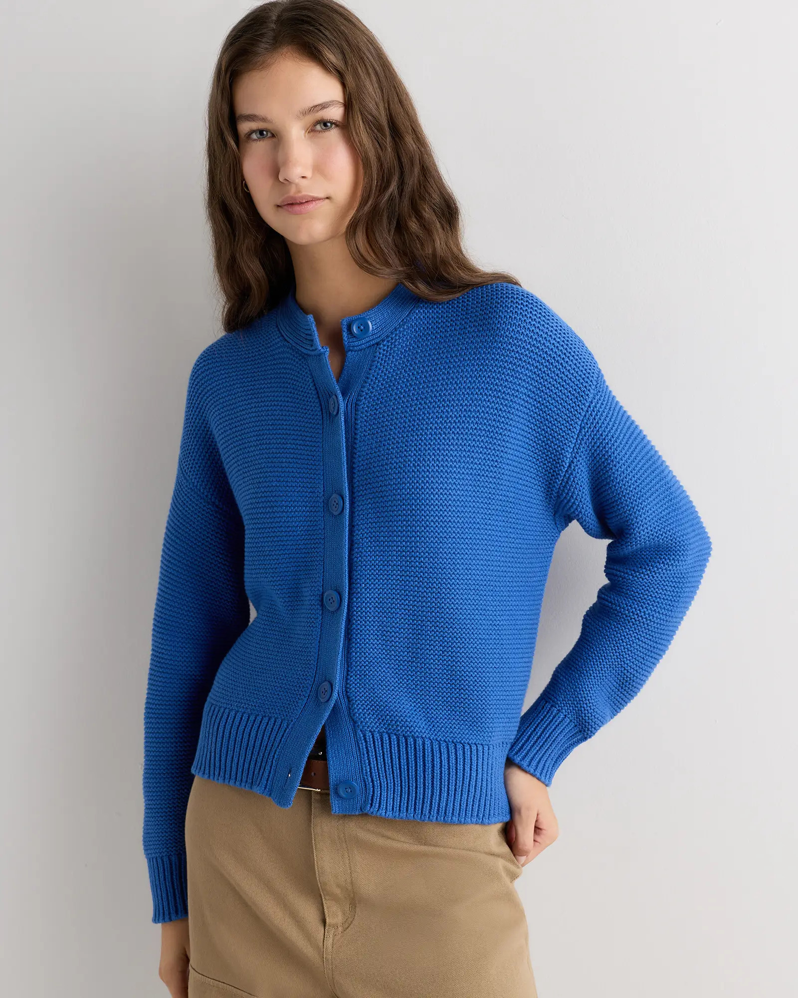 Organic Cotton Textured Chunky Cardigan | Quince